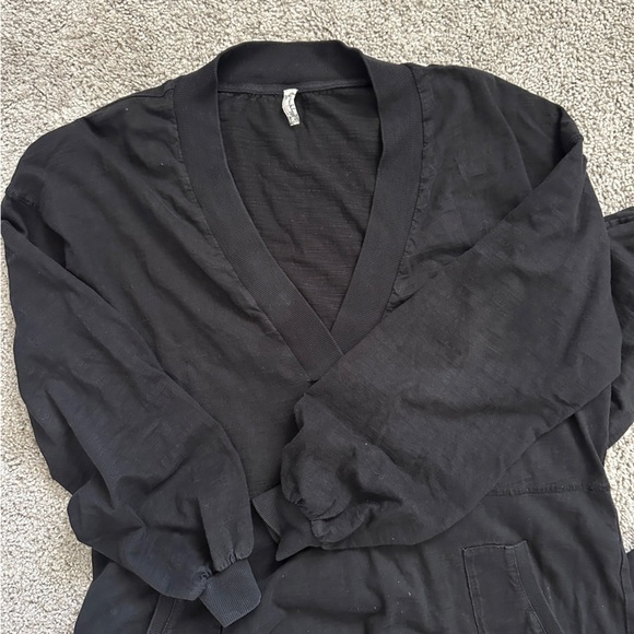 Intimately FREE PEOPLE Just Because Onesie Jumpsuit Black Cotton Oversized XS - Picture 2 of 13